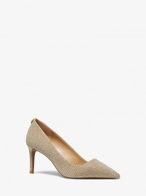 Michael Kors Alina Flex Glitter Chain-Mesh Złote | SN-MK27639