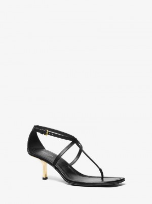 Michael Kors Anna Leather Czarne | SN-MK27570