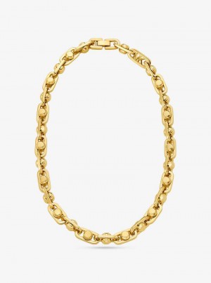 Michael Kors Astor Large Precious Metal-Plated Brass Link Złote | SN-MK27800