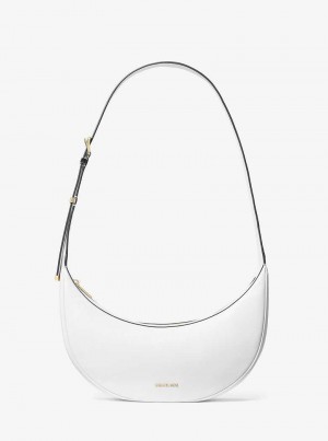 Michael Kors Avra Medium Leather Białe | SN-MK27227