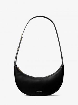 Michael Kors Avra Medium Leather Czarne | SN-MK27226