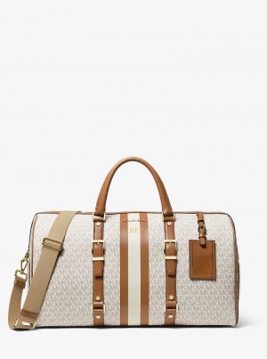 Michael Kors Bedford Travel Extra-Large Logo Stripe Głęboka Żółte | SN-MK28166