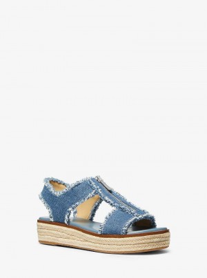 Michael Kors Berkley Frayed Denim Niebieskie | SN-MK27517