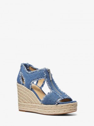 Michael Kors Berkley Frayed Denim Niebieskie | SN-MK27547