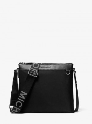 Michael Kors Brooklyn Large Nylon Czarne | SN-MK28148