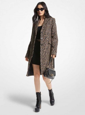 Michael Kors Brushed Leopard Jacquard Ciemny Brązowe Czarne | SN-MK26638