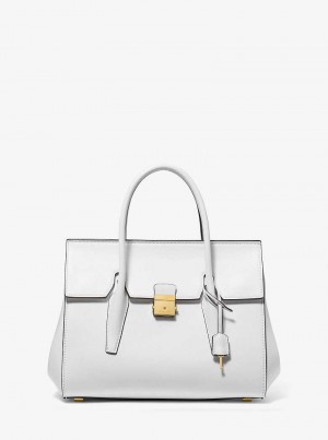 Michael Kors Campbell Medium Leather Białe | SN-MK27372