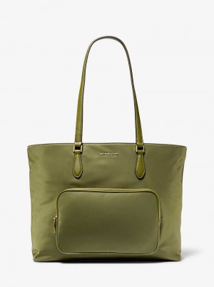 Michael Kors Cara Large Nylon Oliwkowe | SN-MK26882