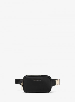 Michael Kors Cara Small Nylon Belt Bag Czarne | SN-MK27212