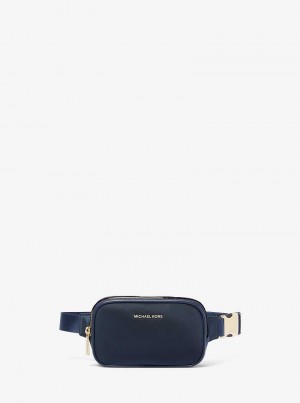 Michael Kors Cara Small Nylon Belt Bag Granatowe | SN-MK27213
