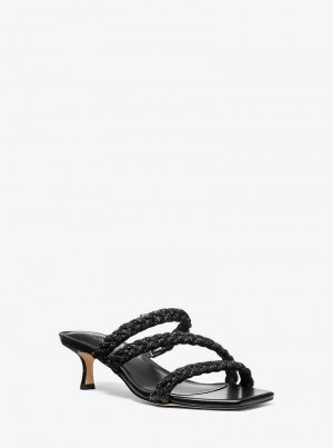 Michael Kors Celia Embellished Kitten Czarne | SN-MK27489