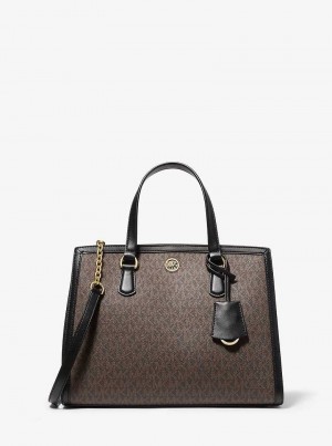 Michael Kors Chantal Medium Logo Brązowe | SN-MK27358
