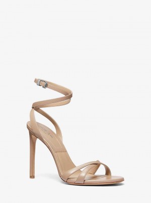 Michael Kors Chrissy Leather Szare Brązowe | SN-MK27620