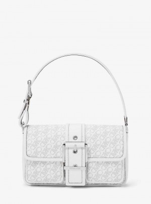 Michael Kors Colby Medium Empire Signature Logo Białe | SN-MK26969