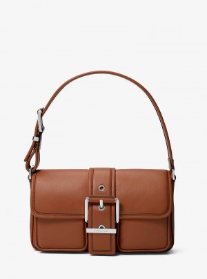 Michael Kors Colby Medium Leather Brązowe | SN-MK26955
