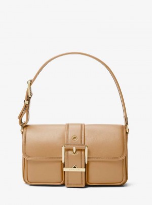 Michael Kors Colby Medium Leather Brązowe | SN-MK26963