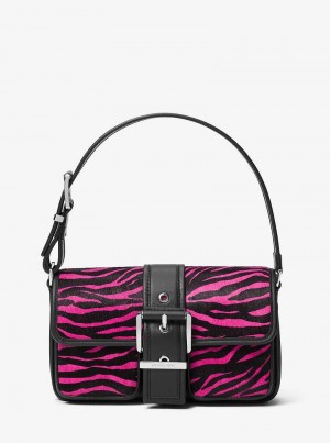 Michael Kors Colby Medium Zebra Print Calf Hair Różowe Kolorowe | SN-MK26967