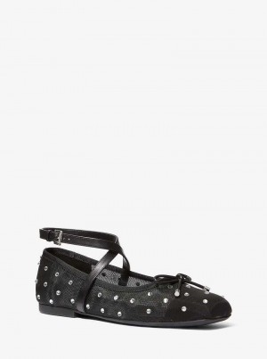 Michael Kors Collette Embellished Mesh Czarne | SN-MK27698