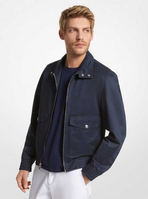 Michael Kors Cotton Blend Blouson Niebieskie | SN-MK28106