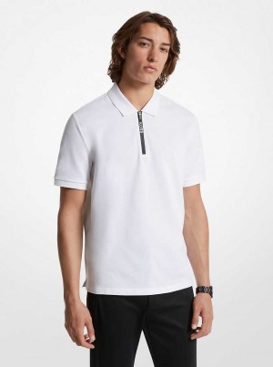 Michael Kors Cotton Half-Zip Białe | SN-MK27932
