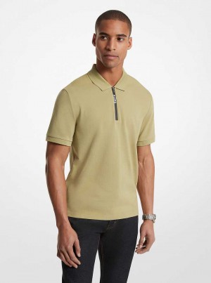 Michael Kors Cotton Half-Zip Głęboka Oliwkowe | SN-MK27975