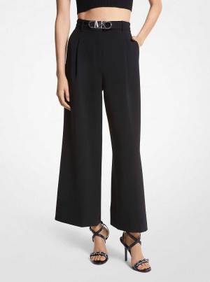Michael Kors Cropped Stretch Twill Belted Czarne | SN-MK26568