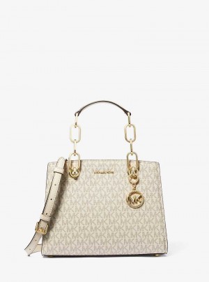 Michael Kors Cynthia Small Signature Logo Złote | SN-MK27323