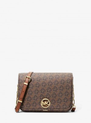 Michael Kors Delancey Medium Empire Signature Logo Brązowe | SN-MK27174