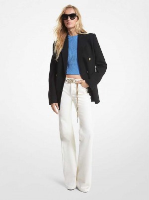 Michael Kors Denim Belted Flared Beżowe | SN-MK26544