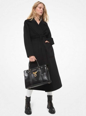 Michael Kors Double Face Wool Blend Czarne | SN-MK26589