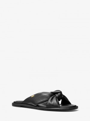 Michael Kors Elena Leather Czarne | SN-MK27513