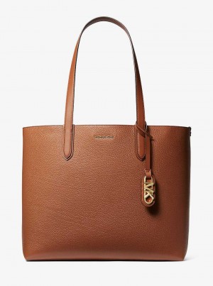 Michael Kors Eliza Extra-Large Pebbled Leather Brązowe | SN-MK26833