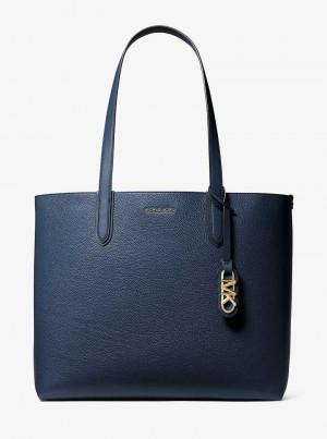 Michael Kors Eliza Extra-Large Pebbled Leather Granatowe | SN-MK26834