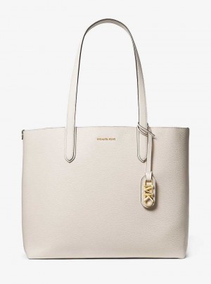 Michael Kors Eliza Extra-Large Pebbled Leather Kremowe | SN-MK26835