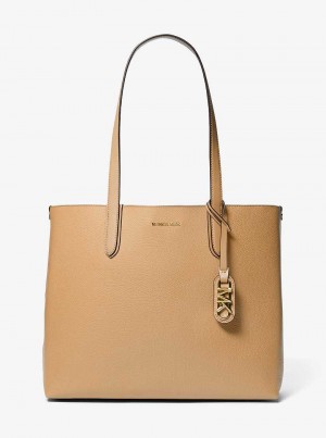 Michael Kors Eliza Extra-Large Pebbled Leather Brązowe | SN-MK26836
