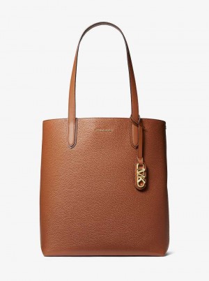 Michael Kors Eliza Extra-Large Pebbled Leather Brązowe | SN-MK26838