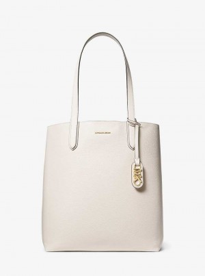 Michael Kors Eliza Extra-Large Pebbled Leather Kremowe | SN-MK26840