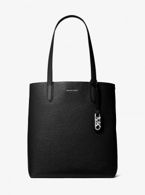 Michael Kors Eliza Extra-Large Pebbled Leather Czarne | SN-MK26841