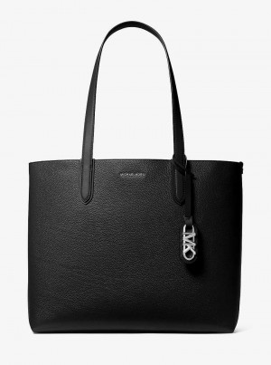 Michael Kors Eliza Extra-Large Pebbled Leather Czarne | SN-MK26925