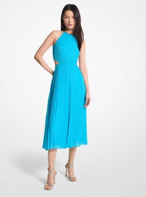 Michael Kors Embellished Georgette Cutout Niebieskie | SN-MK26668