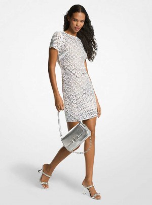 Michael Kors Embellished Laser Cut Scuba Białe | SN-MK26717