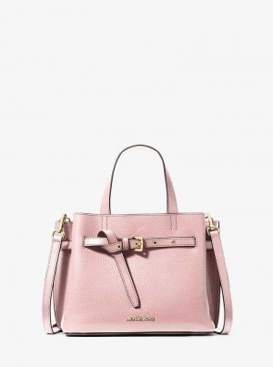 Michael Kors Emilia Small Pebbled Leather Różowe | SN-MK27368