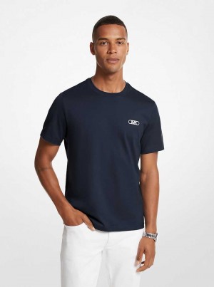 Michael Kors Empire Logo Cotton Niebieskie | SN-MK27930