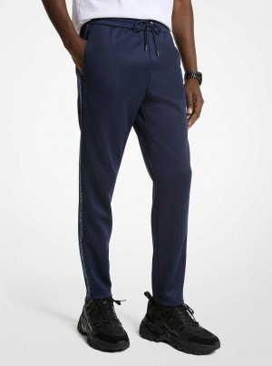 Michael Kors Empire Logo Trim Knit Niebieskie | SN-MK27981