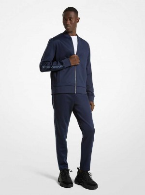 Michael Kors Empire Logo Trim Knit Niebieskie | SN-MK28009