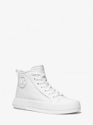 Michael Kors Evy Canvas High-Top Białe | SN-MK27473