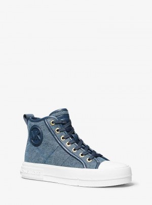 Michael Kors Evy Denim High-Top Niebieskie Kolorowe | SN-MK27461