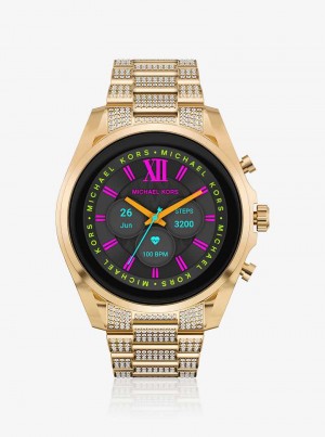 Michael Kors Gen 6 Bradshaw Pavé Gold-Tone Złote | SN-MK28274