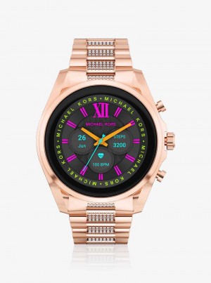 Michael Kors Gen 6 Bradshaw Pavé Rose Gold-Tone Różowe Złote | SN-MK28272