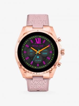 Michael Kors Gen 6 Bradshaw Rose Gold-Tone and Logo Silicone Różowe | SN-MK28271
